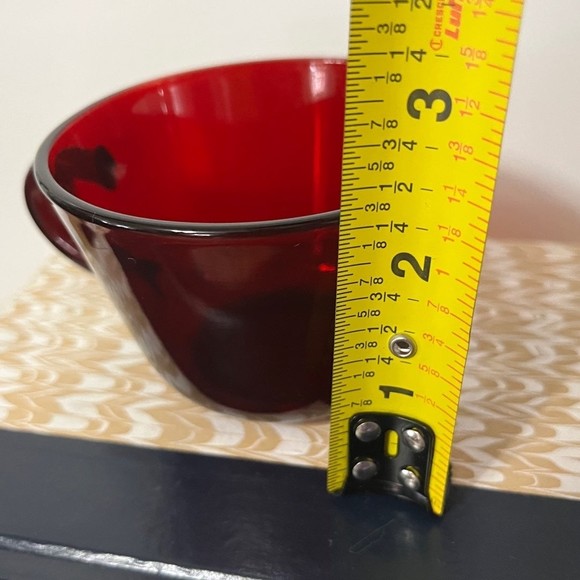 Vintage Anchor Hocking Royal Ruby Red Glass Tea Coffee Cup Mug and Saucer - Picture 11 of 11